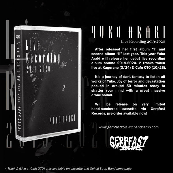Yuko Araki - Live Recording 2019-2020 (Cassette)